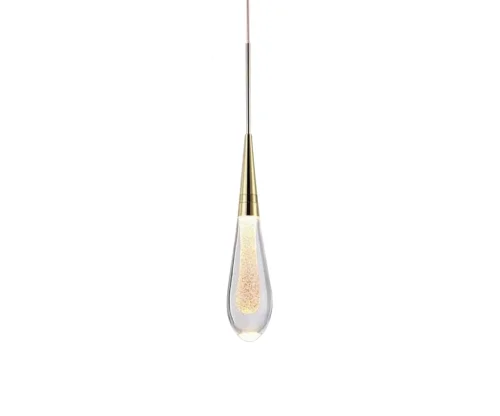 Светильник подвесной LED Гутта 07861-1A,33 Kink Light прозрачный 1 лампа, основание золотое в стиле современный 