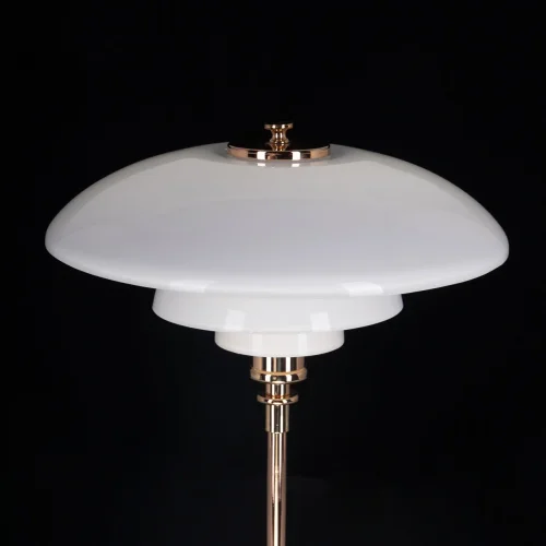 Настольная лампа Ракурс 631038401 DeMarkt белая 1 лампа, основание золотое металл в стиле хай-тек  фото 3