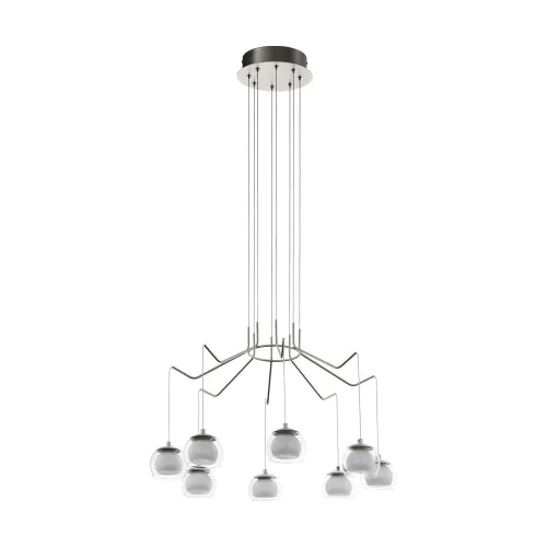 Люстра подвесная LED Rovigana 39515 Eglo прозрачная белая на 8 ламп, основание бежевое в стиле современный 