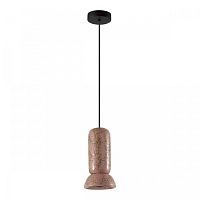 Светильник подвесной Kerama 5054/1C Odeon Light розовый 1 лампа, основание чёрное в стиле модерн трубочки