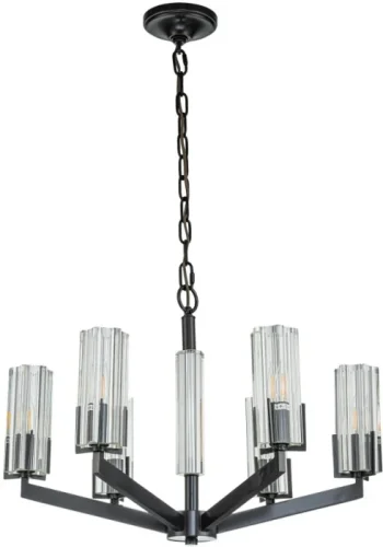 Люстра подвесная Malone 6035-6 BL CL Belfast прозрачная на 6 ламп, основание чёрное в стиле современный фото 3 Люстра подвесная Malone 6035-6 BL CL Belfast прозрачная на 6 ламп, основание чёрное в стиле современный фото 3