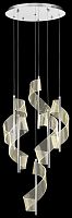 Люстра каскадная LED Hilda WE452.06.103 Wertmark прозрачная на 6 ламп, основание хром в стиле арт-деко современный 
