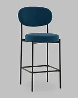 Стул Полубарный Бриф DD велюр синий УТ000041516 Stool Group, синий/велюр, ножки/сталь/чёрный, размеры - *****
