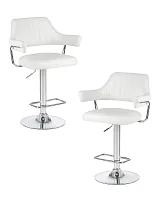 Стул барный набор 2 шт. SET-2 5019-LM CHARLY, цвет сиденья белый, цвет основания хром Dobrin, /экокожа, ножки/металл/хром, размеры - 990*1200***610*540 Стул барный набор 2 шт. SET-2 5019-LM CHARLY, цвет сиденья белый, цвет основания хром Dobrin, /экокожа, ножки/металл/хром, размеры - 990*1200***610*540