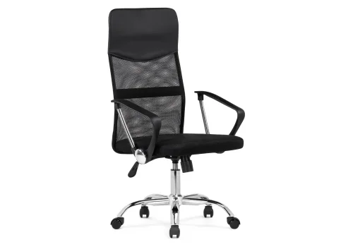 Компьютерное кресло Arano 1 black / chrome 15815 Woodville, чёрный/сетка, ножки/металл/хром, размеры - *1190***620*520