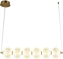 Светильник подвесной LED Cedrello OML-68803-06 Omnilux прозрачный на 1 лампу, основание латунь в стиле современный 