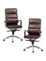 Набор 2 шт Офисное кресло для руководителей DOBRIN ARNOLD (коричневый) цвет коричневый Dobrin, коричневый/экокожа, ножки/металл/, размеры - 1130*1180****
