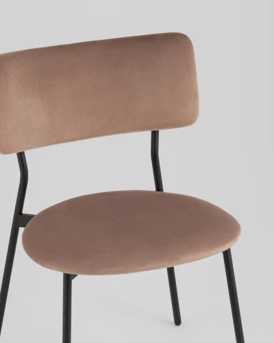Стул Амелия велюр коричневый УТ000039954 Stool Group, коричневый/велюр, ножки/металл/чёрный, размеры - *780**** фото 2