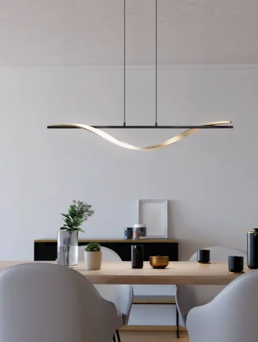 Светильник подвесной LED Conaprato 902135 Eglo чёрный на 1 лампу, основание чёрное в стиле современный хай-тек линейный фото 2