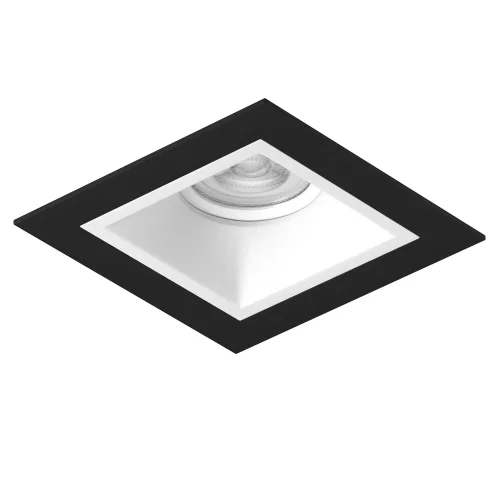 Светильник точечный Domino D51706WMOD Lightstar белый чёрный на 1 лампу, основание чёрное белое в стиле современный квадратный