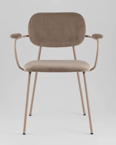 Стул Кэрол, коричневый, бежевые ножки УТ000040242 Stool Group, коричневый/вельвет, ножки/металл/бежевый, размеры - *770**** фото 7