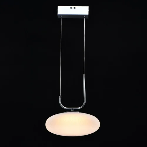 Светильник подвесной LED с пультом Ауксис 722010601 DeMarkt белый 1 лампа, основание серебряное в стиле хай-тек с пультом фото 2