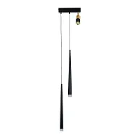 Светильник подвесной LED Cornville LSP-7506 Lussole чёрный на 1 лампу, основание чёрное в стиле современный трубочки