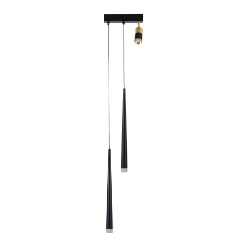 Светильник подвесной LED Cornville LSP-7506 Lussole чёрный на 1 лампу, основание чёрное в стиле современный трубочки