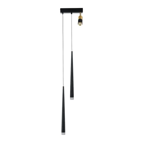 Светильник подвесной LED Cornville LSP-7506 Lussole чёрный на 1 лампу, основание чёрное в стиле современный трубочки