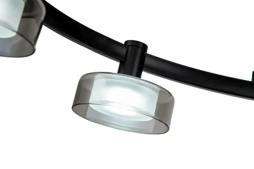 Светильник подвесной LED с пультом Gloze 4009/02/05P Stilfort серый чёрный 5 ламп, основание чёрное в стиле современный хай-тек с пультом фото 3