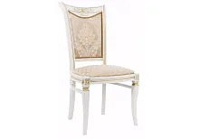 Деревянный стул Mariano молочный / патина 438326 Woodville, бежевый/ткань, ножки/массив бука дерево/молочный, размеры - ****490*560