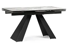Стеклянный стол Торвальд белый мрамор / черный 474324 Woodville столешница белая из стекло