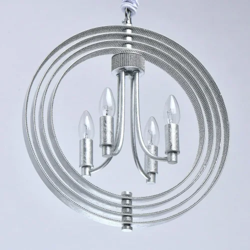 Люстра подвесная Джестер 104012604 Chiaro без плафона серебряная на 4 лампы, основание серебряное в стиле модерн  фото 3