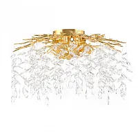 Люстра потолочная Милано-3 23312.700.6.G9.B GD Артемилано прозрачная на 6 ламп, основание золотое в стиле флористика современный ветви Люстра потолочная Милано-3 23312.700.6.G9.B GD Артемилано прозрачная на 6 ламп, основание золотое в стиле флористика современный ветви