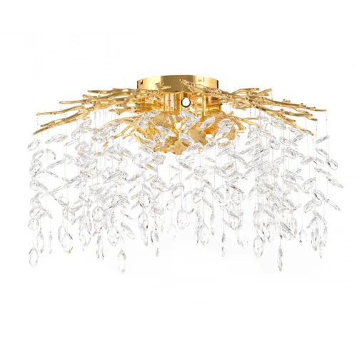 Люстра потолочная Милано-3 23312.700.6.G9.B GD Артемилано прозрачная на 6 ламп, основание золотое в стиле флористика современный ветви