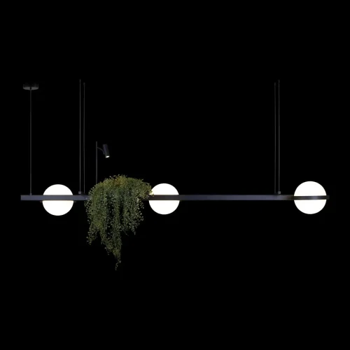 Светильник подвесной LED Jardin 10121/C LOFT IT белый 3 лампы, основание чёрное в стиле современный шар фото 2