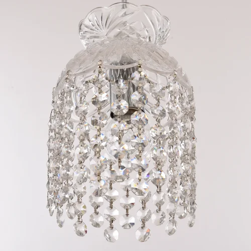 Светильник подвесной 14781P/13 Ni R Bohemia Ivele Crystal прозрачный 1 лампа, основание никель в стиле классический r фото 2