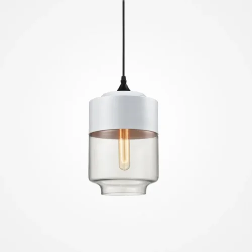 Светильник подвесной NORD A D18 White/Transparent 190484-26 ImperiumLoft прозрачный на 1 лампу, основание белое в стиле современный 