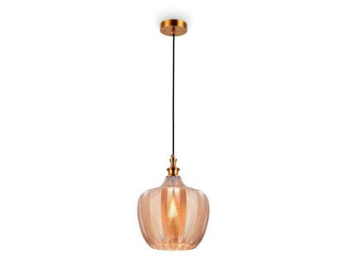 Светильник подвесной TR3531 Ambrella light янтарный 1 лампа, основание бронзовое в стиле современный 