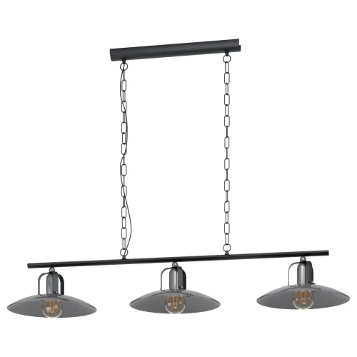 Светильник подвесной лофт Kenilworth 43205 Eglo никель 3 лампы, основание чёрное в стиле лофт 