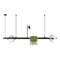 Светильник подвесной LED Jardin 10121/D LOFT IT белый на 2 лампы, основание чёрное в стиле современный флористика арт-деко линейный