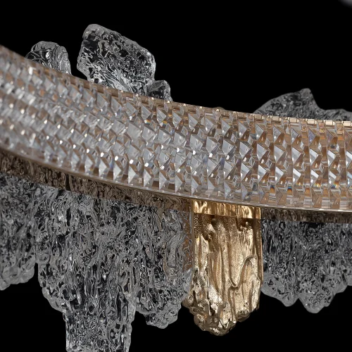 Люстра каскадная LED с пультом Lava CL250192 Citilux прозрачная янтарная на 1 лампу, основание золотое в стиле современный кольца с пультом фото 4