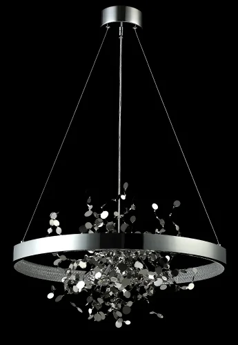 Люстра подвесная LED GARDEN SPLED+3 D600 CHROME Crystal Lux хром на 1 лампа, основание хром в стиле современный кольца ветви фото 3