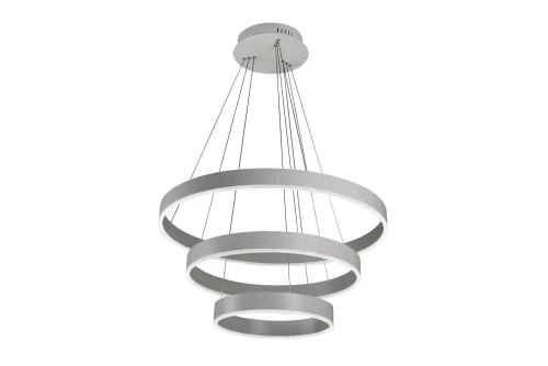 Светильник подвесной LED с пультом Sunset 6832/4+6+8 WH iLedex белый на 1 лампу, основание белое в стиле современный хай-тек с пультом кольца фото 2
