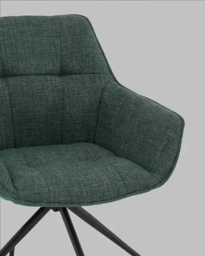 Кресло вращающееся Кимберли рогожка/замша зеленый УТ000041752 Stool Group, зелёный/рогожка замша, ножки/металл/чёрный, размеры - *****мм фото 7