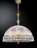 Люстра подвесная  L 6100/48 Reccagni Angelo прозрачная белая на 5 ламп, основание золотое в стиле классический 