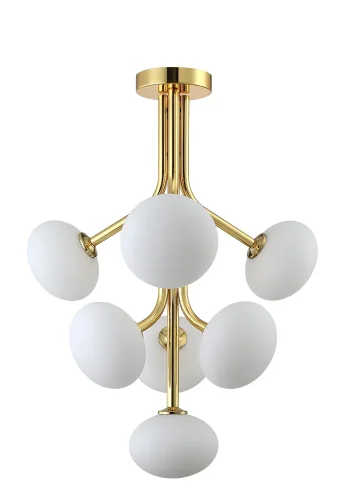 Светильник подвесной ALICIA SP7 GOLD/WHITE Crystal Lux белый 7 ламп, основание золотое в стиле современный  фото 2