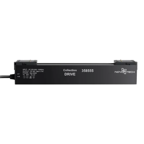 Драйвер для трековой системы 200W Kit 358555 Novotech чёрный в стиле хай-тек современный для светильников серии Kit низковольтная трековая система