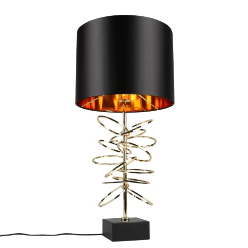 Настольная лампа Iwona APL.742.04.01 Aployt чёрная 1 лампа, основание чёрное золотое металл в стиле модерн 