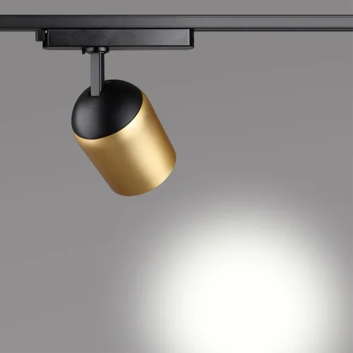 Трековый светильник LED однофазный Kamp 358516 Novotech золотой для шинопроводов серии Kamp чёрный фото 4