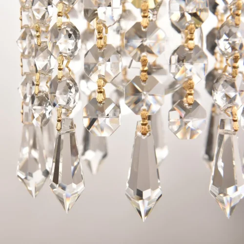 Светильник подвесной 14781P/16 G Drops Bohemia Ivele Crystal прозрачный 1 лампа, основание золотое в стиле классический drops фото 3