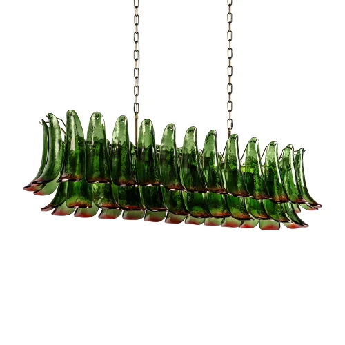 Люстра подвесная Лилу / Lilou 10600/1200R Green red LOFT IT зелёная на 18 ламп, основание бронзовое в стиле фото 3 Люстра подвесная Лилу / Lilou 10600/1200R Green red LOFT IT зелёная на 18 ламп, основание бронзовое в стиле фото 3