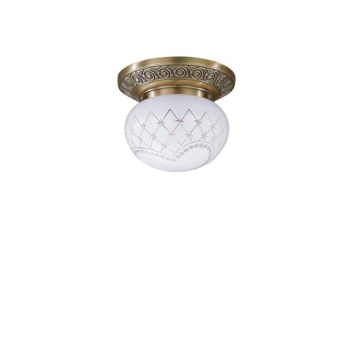 Светильник потолочный PL 7740/1 Reccagni Angelo белый 1 лампа, основание античное бронза в стиле классический 