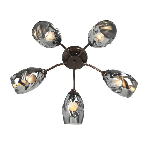 Люстра потолочная V4936-7/5PL Vitaluce серая чёрная на 5 ламп, основание бронзовое в стиле арт-деко фото 3 Люстра потолочная V4936-7/5PL Vitaluce серая чёрная на 5 ламп, основание бронзовое в стиле арт-деко фото 3