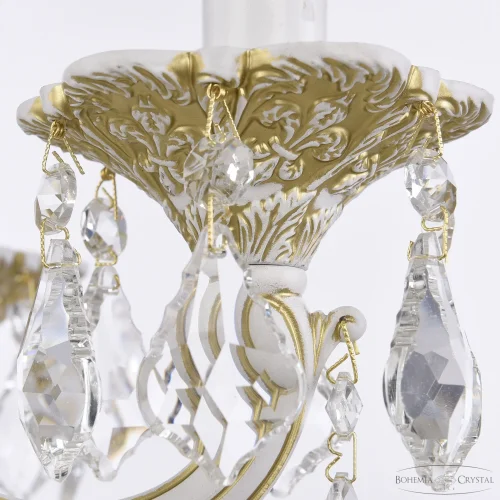 Люстра подвесная AL78101/6/175 B WMG Leafs Bohemia Ivele Crystal без плафона на 6 ламп, основание белое патина золотое в стиле классический leafs фото 5