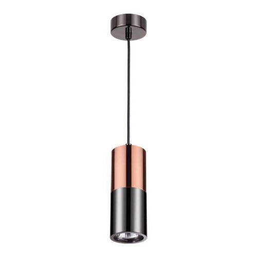 Светильник подвесной Duetta 3583/1 Odeon Light медь чёрный 1 лампа, основание чёрное медь в стиле современный минимализм трубочки