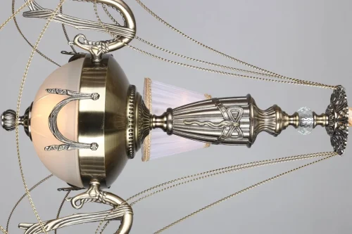Люстра подвесная Crastu OML-75003-05 Omnilux белая на 4 лампы, основание бронзовое в стиле классический  фото 3