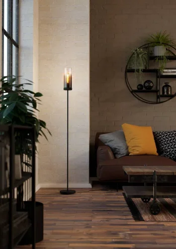 Торшер Toothill 44004 Eglo чёрный на 1 лампу, основание чёрное в стиле современный лофт фото 2