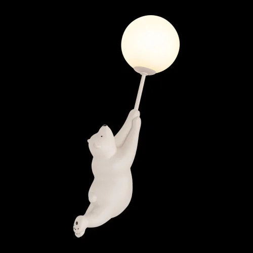 Бра Teddy 10030W-D LOFT IT белый на 1 лампа, основание белое в стиле современный животные шар фото 4