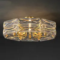 Люстра потолочная SARIA CH D67,5 223783-23 ImperiumLoft прозрачная на 8 ламп, основание латунь в стиле современный 